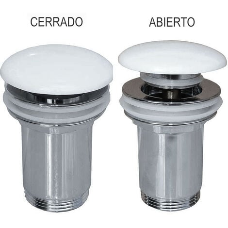 Válvula Clic Clac de porcelana blanca universal compatible con la mayoría  de lavabos fabricada en latón