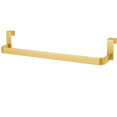 Kibath Toallero sin taladros de 36 cm acabado ORO CEPILLADO fabricado en acero inoxidable (1/4)