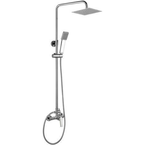 Kibath Columna Ducha monomando PIN cuadrada de 80-120 cm acabado CROMO brillo fabricado en latón (1/5)