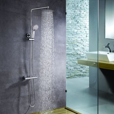 Comprar Barra de ducha/bañera termostática cuadrada acero inoxidable serie  Segura online
