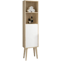 Kibath Mueble auxiliar de baño NORUEGA 35x24 cm acabado ROBLE y BLANCO mate suspendido (patas decorativas incluidas)