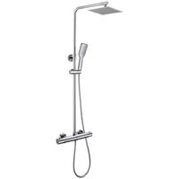 Kibath Columna Ducha termostática cuadrada de 75-125 cm acabado CROMO brillo fabricado en latón