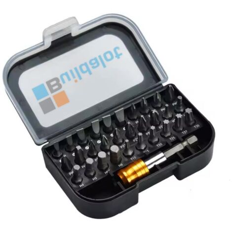 Coffret d'embouts de tournevis 31 pièces avec support à changement rapide – Embouts de tournevis universels dans un coffret de rangement compact (1/3)