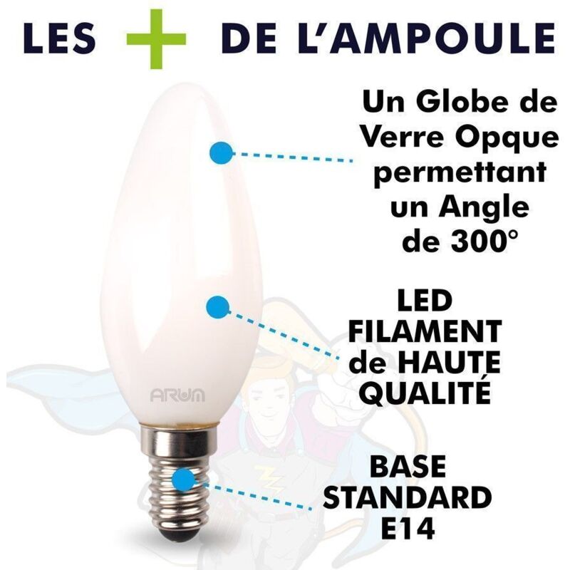 Ampoule LED Edison E27 4 watt 300 lumen 20000 heures label A+