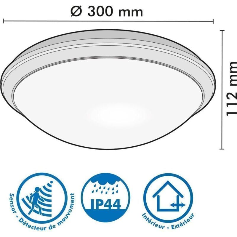 Plafonnier détecteur de mouvement intégré (culot E27) - RETIF