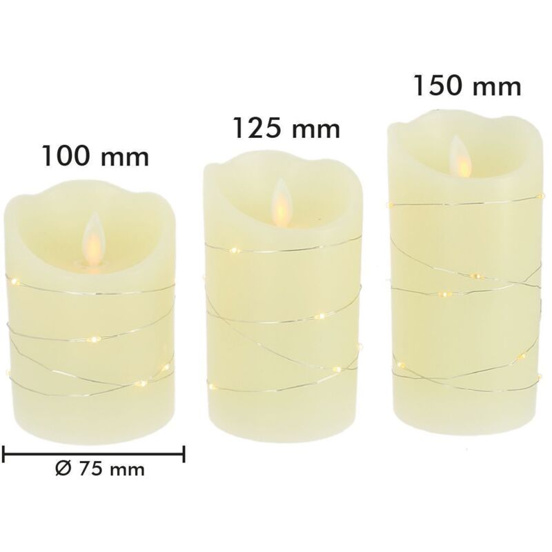 Coffret 3 bougies à LED parfumées avec télécommande vanille - RETIF