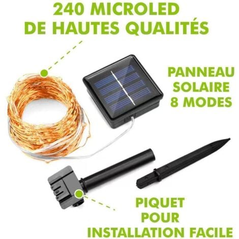 Lot de 2 Guirlandes solaire 24 mètres BARCELONA