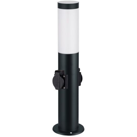 Borne extérieure anthracite VALENTE 45cm IP44 + 2 Prises