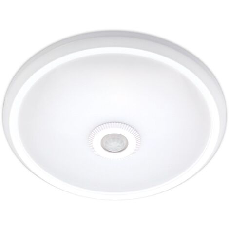 Arum Lighting – Plafonnier détecteur de mouvement IP20 2xE27 – Angle de détection 360° – Distance jusqu'à 6 mètres – Luminosité réglable <2000 LUX