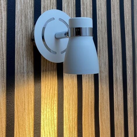 Applique Murale HAMPTON pour ampoule GU10 - Blanc et Chrome