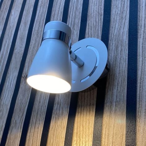 Applique Murale HAMPTON pour ampoule GU10 - Blanc et Chrome