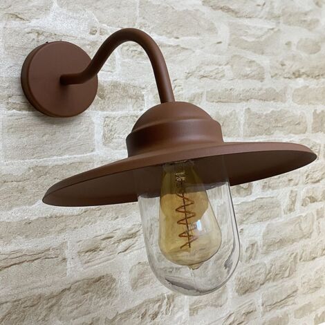 Applique murale E27 col de cygne COLY Antique mat IP44