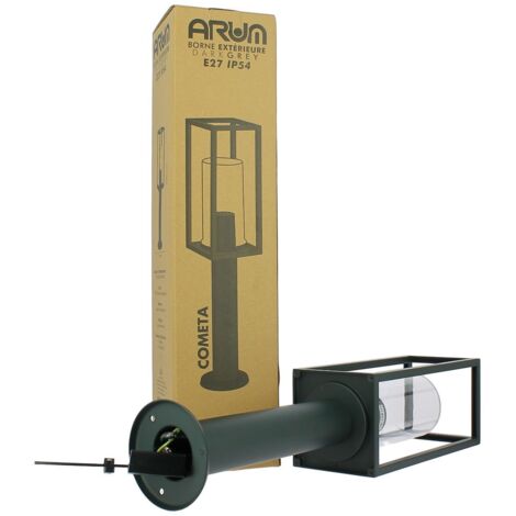 Borne de jardin Gris anthracite COMETA E27 IP54 50cm