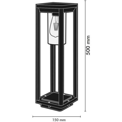 Borne de jardin CELESTA 50cm E27 Gris anthracite IP44
