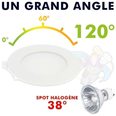 Lot de 10 Spot Encastrable LED Panel Extra-Plat 5W Eq 40W  Température de Couleur: Blanc Chaud 3000K