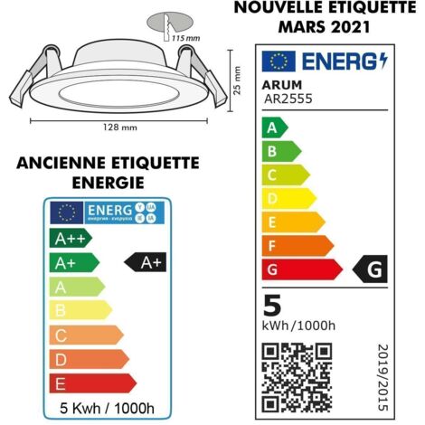 Lot de 10 Spot Encastrable LED Panel Extra-Plat 5W Eq 40W  Température de Couleur: Blanc Chaud 3000K