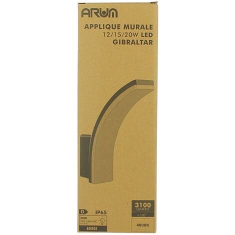 Applique Extérieure LED GIBRALTAR IP65 3 Puissances 12W-15W-20W