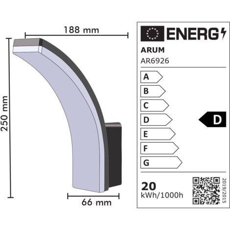 Applique Extérieure LED GIBRALTAR IP65 3 Puissances 12W-15W-20W