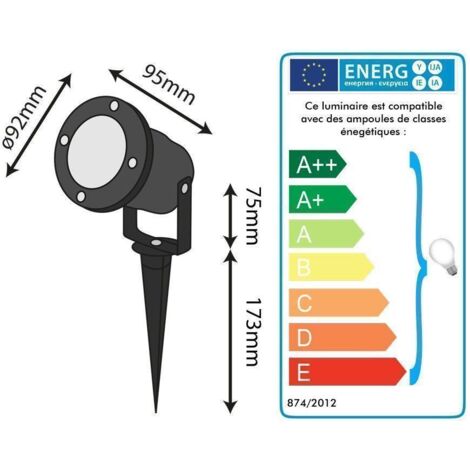 Lot de 10 Spots Extérieurs à Piquet pour LED GU10 Éclairage de Jardin
