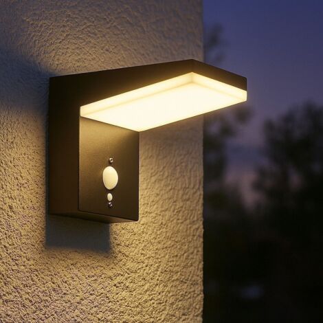 Arum Lighting – Applique solaire murale 600 lumens – Détecteur de mouvement 3 modes – Fonte d'aluminium – IP44 – Blanc chaud – 13x15.4cm