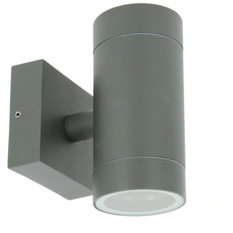 Arum Lighting – Applique extérieure double faisceau GU10 IP54 – Fonte d'aluminium gris anthracite – Dimensions 14.3x6.5cm – Pour éclairage moderne extérieur