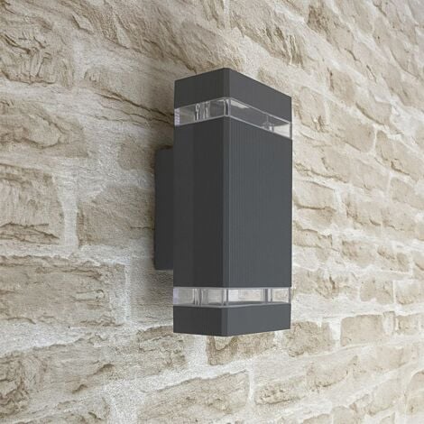 Applique LUIS Anthracite extérieure double faisceau GU10 IP54