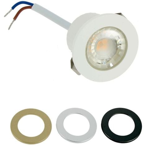 Kit de Mini Spots LED 1W Extérieur Encastrable DC12V diamètre 30mm étanche  IP67 - Blanc Chaud - 16 spots LED