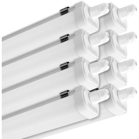 Lot de 8 Reglettes LED Etanche Panama 120cm 40W IP65 Interconnectable  Température de Couleur: Blanc neutre 4000K