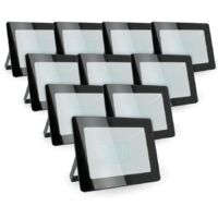 Arum Lighting – Lot de 10 projecteurs LED 50W IP65 extérieur – Température de couleur blanc chaud 3000K – Économie d’énergie 80% – Durée de vie 25 000 heures