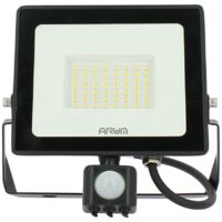Arum Lighting – Projecteur à détecteur de mouvement 50W IP65 – Lumière blanche neutre 4000K – Détection jusqu'à 8m – Angle d'éclairage 120°