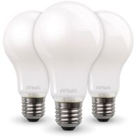 Lot de 3 Ampoules LED 7W  Eq 60W Dépoli standard E27  Température de Couleur: Blanc neutre 4000K