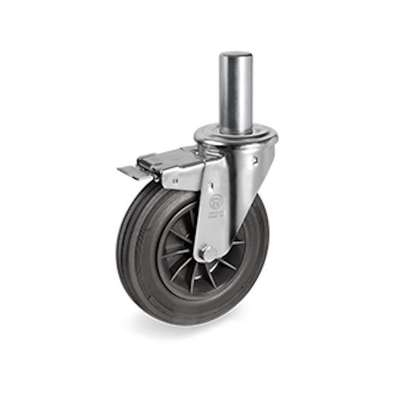 Roulette pivotante chape zinguee roue gonflable d.260 150kgs