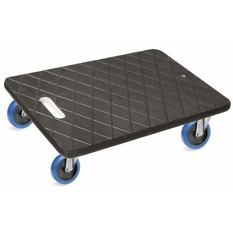 2Gt Roues Et Roulettes – Plateau roulant de manutention 600x400 – Charge 450 Kg – 4 roulettes pivotantes caoutchouc EASYROLL® – Pour espaces confinés