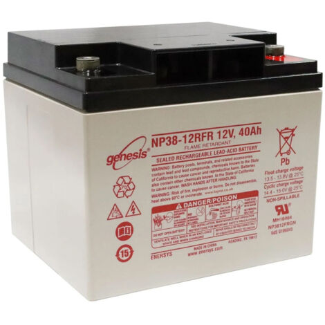 2Gt Roues Et Roulettes – Batterie AGM VRLA étanche 12V 38Ah – Technologie plomb – Pour systèmes de secours et équipements médicaux – Non déversable