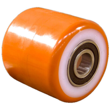 Galet 82 x 70 POLYURÉTHANE ORANGE Alimentaire  Alésage INOX  (AL) : 25 mm