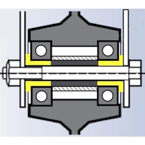 2Gt Roues Et Roulettes – Jeux de 2 réducteurs de roulement à billes alésage 15 mm – Vis de 8 mm – Épaisseur 2 mm – Diamètre extérieur 15 mm