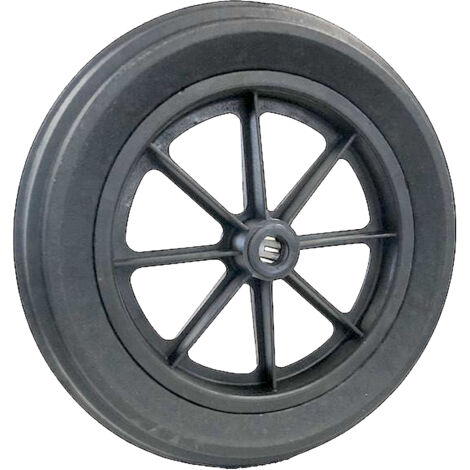 2Gt Roues Et Roulettes – Roue de brouette caoutchouc plein 400mm x 80mm – Alésage 25mm – Longueur de moyeu 74mm – Roulement à rouleaux pour charges lourdes