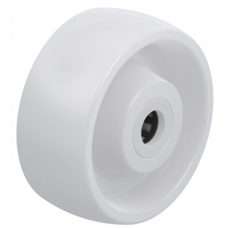 2Gt Roues Et Roulettes – Roue polyamide blanche 100mm – Alésage 12mm – Longueur moyeu 40mm – Charge moyenne pour sols lisses