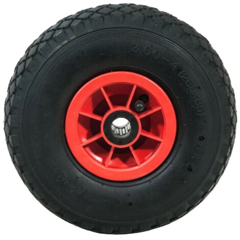 LOT de 4x roue gonflable diable 260 x 85  (3.00-4) alésage 25 mm roulement à rouleaux