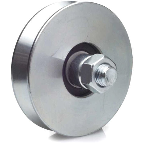 2Gt Roues Et Roulettes – Roue à gorge V Ø 60 mm – Acier zingué – Charge max 100 kg – Roulements à billes pour portails coulissants sur rail en V
