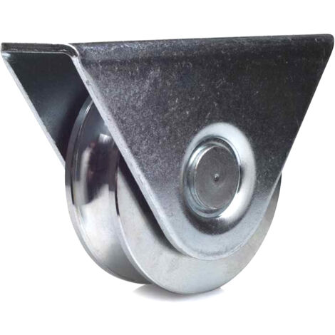 2Gt Roues Et Roulettes – Roue à gorge ronde Ø 80 mm – Charge maximale 200 kg – Acier zingué pour rails Ø 20 mm – Guidage optimal pour portails coulissants