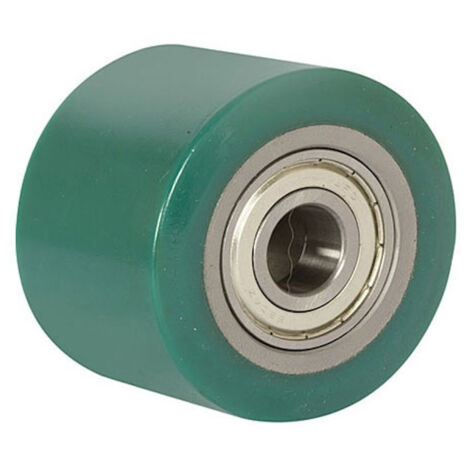 Galet 82 x 60 Polyuréthane SILENCIEUX SOFT VERT, corps acier Alésage (AL) : 25 mm (1/2)