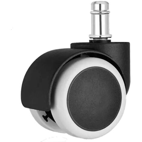 2Gt Roues Et Roulettes – Roulette jumelée pour fauteuil Ø 50 mm – Charge maximale 40 kg – PU souple gris – Fixation tige lisse 11x22 – Compatible sols délicats