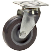 2Gt Roues Et Roulettes – Roulette pivotante 75 mm – Caoutchouc thermoplastique gris – Pour chariots légers – Usage intérieur-extérieur – Non tachant