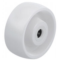 Roue polyamide blanc diamètre 80 x 35 alésage 12 longueur de moyeu 40 mm roulement à rouleaux