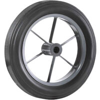 2Gt Roues Et Roulettes – Roue de brouette caoutchouc plein 375mm – Alésage 25mm – Pour charges lourdes sur tous types de sols – Compatible avec brouettes et chariots