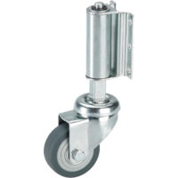 2Gt Roues Et Roulettes – Roulette à ressort Ø 50 mm caoutchouc gris – Fixation platine à ressort – Pour escabeaux et tabourets – Utilisation intérieure et extérieure