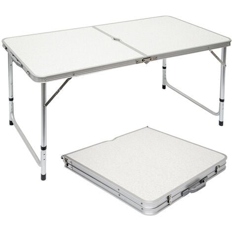 AMANKA Camping Table in aluminum 120x60x70cm portable adjustable height ...