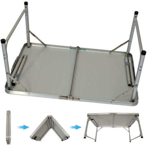 AMANKA Camping Table Incl 4 Stools Portable Picnic Set 120x60x70cm Adjustable Height Folding