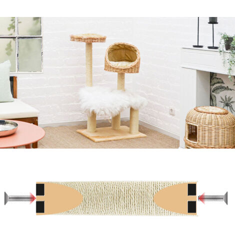 60 cm Cat Scratching Post Replacement M10 - Ø 7.1 cm Sisal Scratch Pole for Cats
